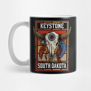 Keystone South Dakota Native American Bison Skull Mug